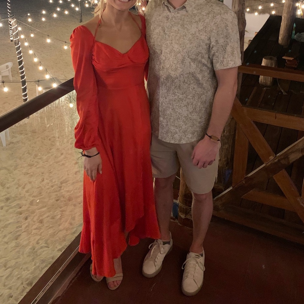 Free People Vibrant Red Dress